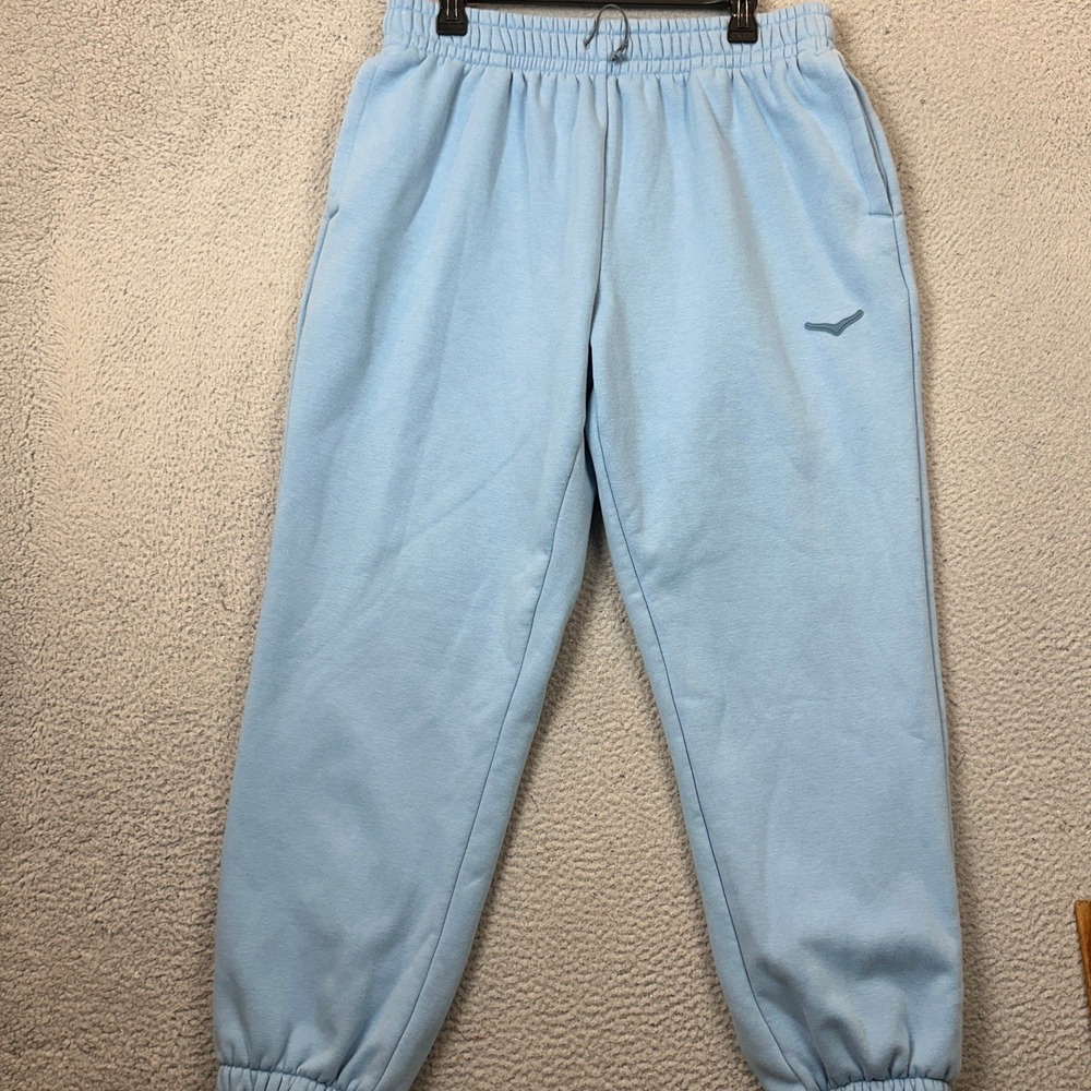 Hoka One One Sweatpants Mens Large Jogger Light Blue Fleece Lined Activewear